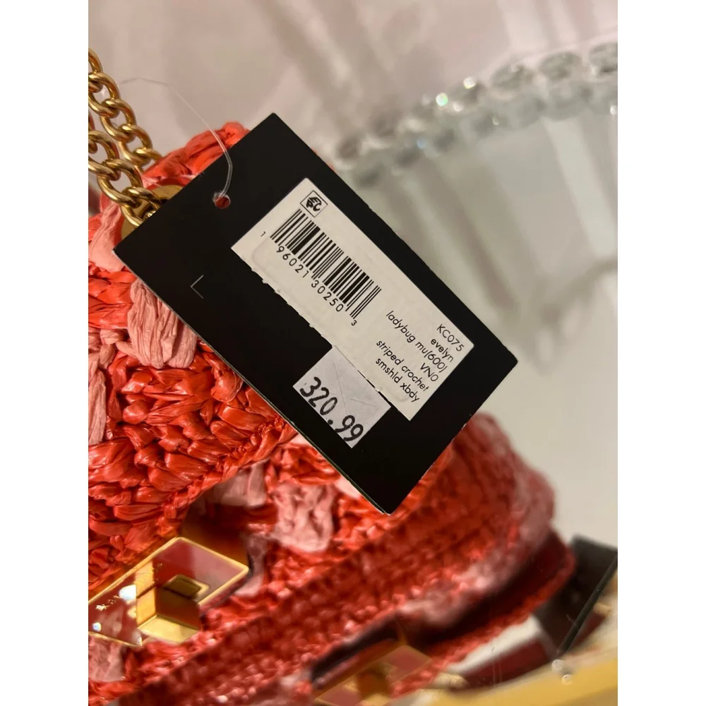 Kate spade Evelyn Striped Crochet Raffia Small Shoulder Crossbody
